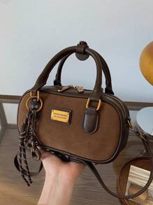 Bolso de bolos vintage, nueva bolsa de mano cruzada de moda, elegante bolso de mano de oficina para señora