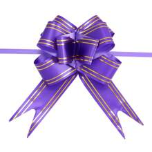 20pcs/Pack Gold Edged Butterfly Pull Bows, Self-Forming, Suitable For Wedding Car Decoration, Gift Box Packaging, Bowknot Ribbon, Wedding Ceremony, Wedding Car Door Handle Butterfly Decor, Various Festival Party Decoration Pull Bows