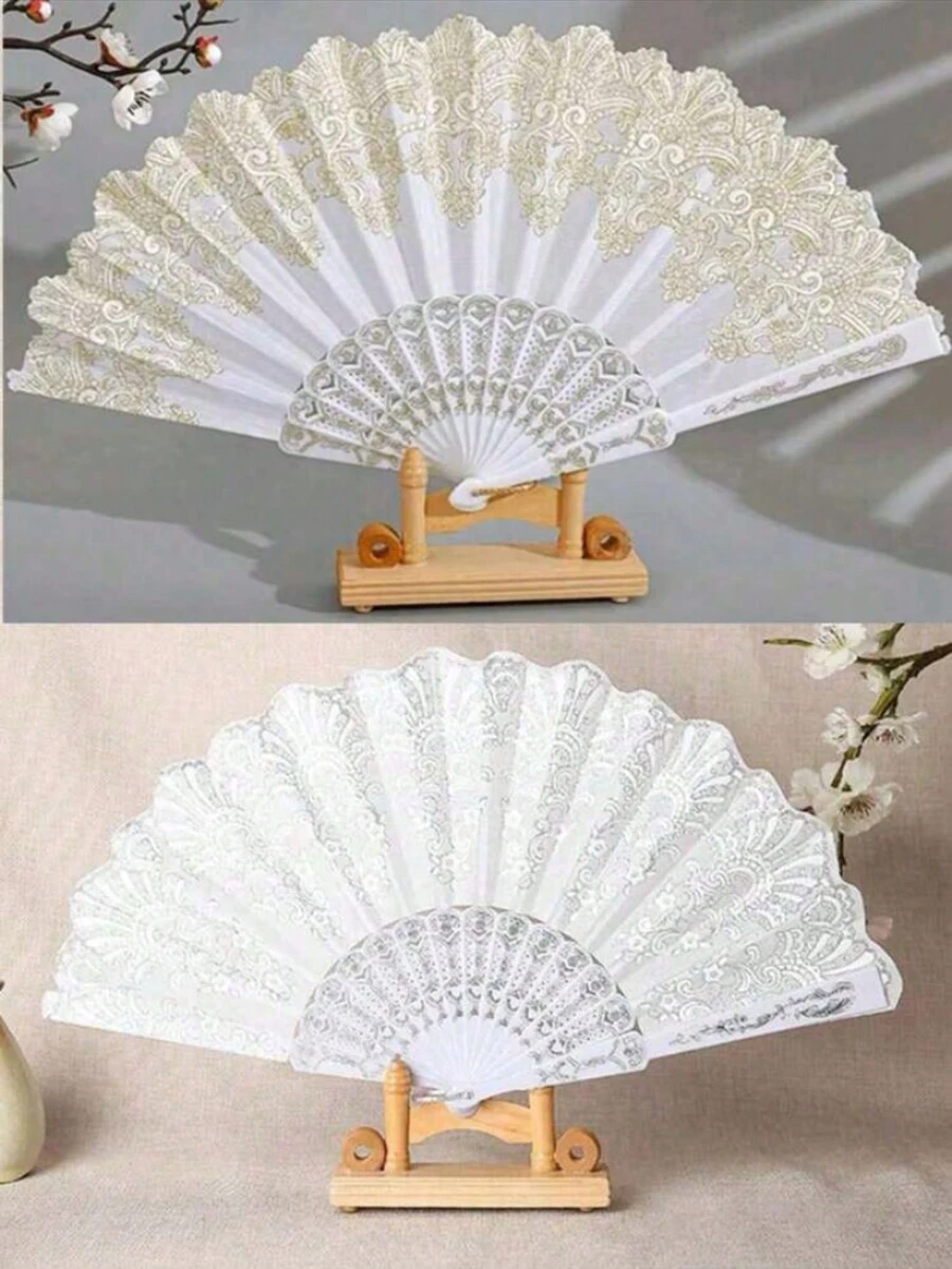 1 Piece Leaf Design Decorative Hand Fan Modern Fiber Folding Hand Fan As Best Gift For Home