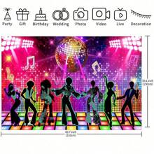 Disco Party Graduation Party Background Cloth With Shiny Neon Stage Tapestry, Party Decoration, Home Party Scene Decoration