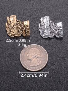 10pcs/Pack Vintage Asymmetrical Rumpled Electroplated Metal Buttons, Suitable For Coat, Sweater, Shirt, School Uniform, Suit, Jacket, High-End Decorative Buttons, Handmade DIY Shoes, Hats, Bags, Apparel Sewing Accessories