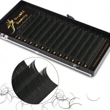 Orchid Lashes Extensiones de pestañas individuales de visón para belleza de orquídeas, 12 filas, mate negro, volumen C Curl, extensiones de pestañas naturales clásicas rusas suaves, pestañas postizas de visón premium y cashmere, insumos para maquillaje de salón de belleza, longitudes de 8 a 15 mm