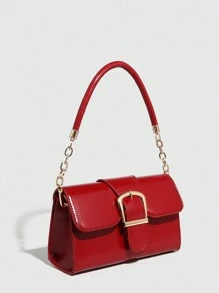 Retro Fashion Women Shoulder Bag, Simple Buckle Commuter Small Square Bag, Underarm Bag, Handbag Versatile, Baguette Shoulder Crossbody Bag