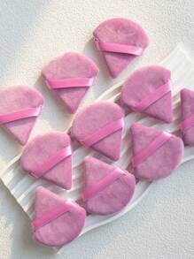 10pcs/Set Velvet Triangle Makeup Sponges, Mini Face Pizza Powder Puffs, Washable Light Makeup Cosmetic Tools, Suitable For All Skin Types, Ideal For Applying Wet & Dry Powder, Great For Beginners,Makeup,Cheap,Room Decor,Vanity,Travel,Bedroom,Makeup Accessories,Puff,Makeup Blender,Powder Puff,Makeup Sponge