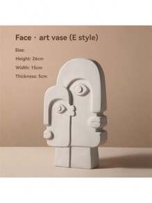 1 Stück kreative keramische Vase zum Bemalen, künstliche Blumendekoration, Kunstgesichtsdekor, Heimdekoration, Gesichtsvase, Veranda-Dekoration, Tischmittelpunkt, Tischdekoration, Alltagsartikel, Vase, Blumen Heimdekoration Raumdekoration Blumenvase Glasvase