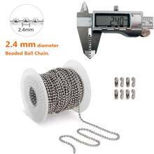 1Set 1.5/2.4mm Iron Beads Chain About 393.7 Inch About 50 Iron Material Beads Waist Buckle DIY Jewelry Chain Suitable For Bracelet Necklace DIY Making - Multicolor - View 3