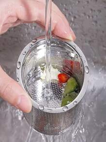 1 pieza Colador de fregadero de acero inoxidable de tamaño pequeño - Protector de drenaje de cocina eficiente, fácil de limpiar, anti-obstrucción, anti-óxido, apto para lavavajillas - Accesorio de cocina esencial para uso doméstico, restaurante y comercial - Plateado - Ver 4
