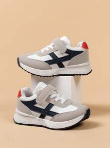 2024 年春/秋季流行儿童运动鞋，皮革鞋面复古厚底运动鞋，软底防滑，适合男孩和女孩，幼儿休闲鞋 1 双时尚舒适的女孩运动鞋，男孩户外防滑休闲跑鞋，适合学校、运动、所有季节、幼儿步行鞋、圣诞礼物 - 藍色 - 查看 2