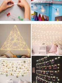 6个/20个透明无痕迷你挂钩，适用于家居装饰串灯和户外装饰串灯，迷你可拆卸墙钩，适用于派对灯饰、项链、小饰品，外观清晰美观，安装隐蔽，兼容性强，可用于客厅、卧室、阳台、工作室、零售橱窗和活动场地等多种场所的快速收纳整理。 - 彩色 - 查看 3