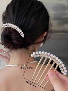 1/2pcs Elegant Chinese Style Faux Pearl 4-Prong Bun Maker Hair Stick Comb Accessory, Hair Accessories For Women, Hair Tools, Beauty Accessories, Curly Hair Accessories, Hair Accessory, Hair Accessories For Women, Fall, Travel, Hair Tools, Accessories Women, Hair Stuff, Fall, Hair Accessories Women, Hair Tools, Hair Stuff, Stuff, Beauty Accessories, Gifts, Travel, Gifts For Women, Hair Stuff, Stocking Stuffers