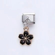 1PC Linh kiện vòng tay mô-đun Ý bằng thép không gỉ, có mặt dây chuyền Series màu đen, tự làm đồ trang sức cho vòng tay vòng cổ, có thể kết hợp tự do với nhiều phong cách khác nhau - màu đen - Xem 17