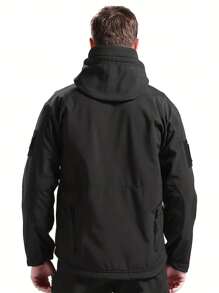 Military Soft Shell Tactical Jacket, Men's Waterproof Windproof Jackets, Men's Army Combat Hooded Coats - màu đen - Xem 6