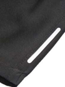 3pcs Women Solid Color Casual Sports Shorts, With Zipper Pockets & Printed Design, Suitable For Running, Fitness, Daily Wear And Outdoor Activities In Summer - Black - View 9