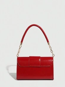 Retro Fashion Women Shoulder Bag, Simple Buckle Commuter Small Square Bag, Underarm Bag, Handbag Versatile, Baguette Shoulder Crossbody Bag