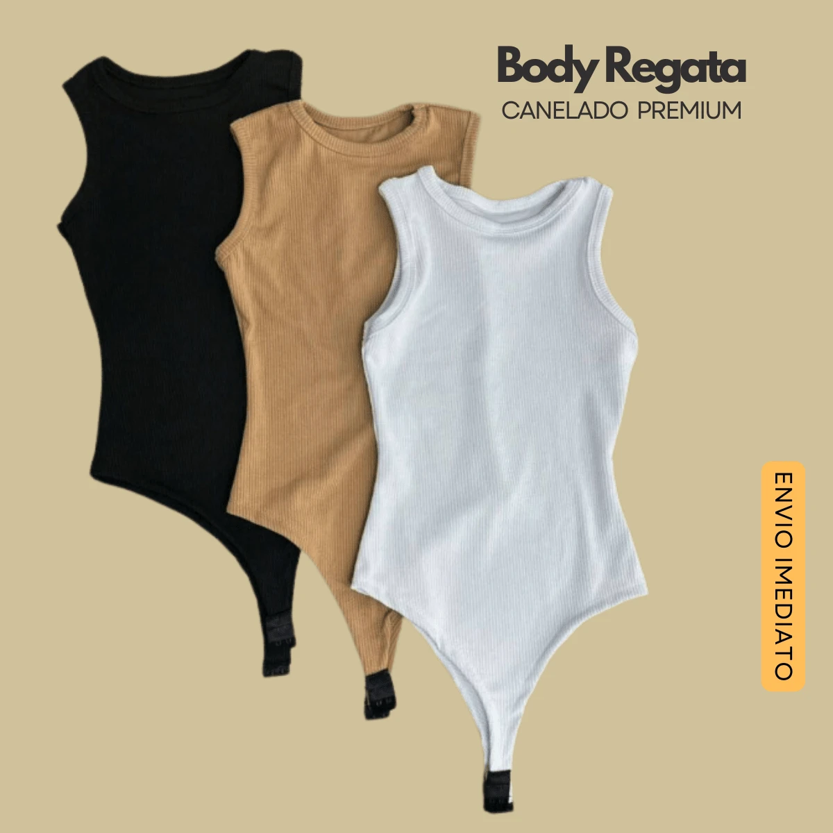 Body Feminino Regata Canelado Premium Confortável Moda Casual Básico