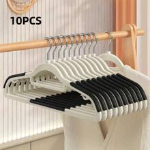 10 件装塑料衣架，带防滑凹槽、肩角保护 - 适用于高效的衣柜整理和晾衣架、衣架