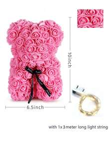 永恆的玫瑰熊情人節禮物pe泡沫花熊創意擁抱玫瑰熊 - 粉色 - 查看 3