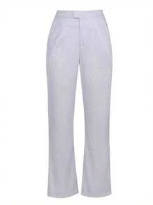 Women's Wide Leg Pants Shiny High Waist Solid Color Relaxed Fit Party Club Trousers