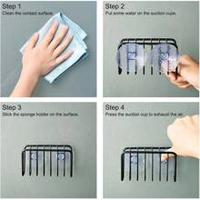 Soporte para esponja para fregadero de cocina, organizador de esponja de acero inoxidable con ventosa, suministros de cocina, organizador de fregadero montado en la pared - Plateado - Ver 2