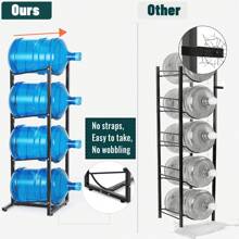 MYLOLF Soporte para garrafón de agua de 5 galones, estante para garrafón de agua, soporte para botellas de agua, soporte de 3/4/5 niveles para botellas de agua, soporte para garrafón de agua, organizador de botellas de agua para cocina, oficina, sala de estar