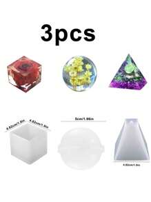 Resin Molds Silicone Kit Large Epoxy Resin Mold For Flowers Preservation Home Deco DIY Art, Silicone Molds Including Square, Heart, Sphere, Pyramid, Cube And Tools - Silicone Mold - View 13