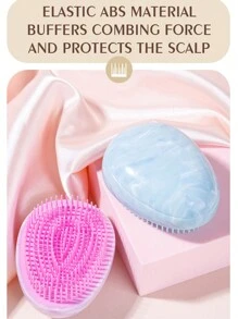 1 Pack Mini Cute Egg Shape Hair Brush Portable Scalp Massage Comb Anti-Tangle Cushion Comb Suitable For Portable Hair Salon Comb Detangling Comb Hair Styling Comb All Hair Types