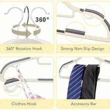 10 件装塑料衣架，带防滑凹槽、肩角保护 - 适用于高效的衣柜整理和晾衣架、衣架