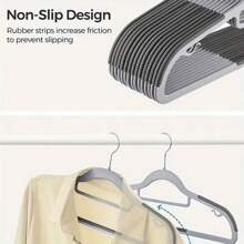10 件装塑料衣架，带防滑凹槽、肩角保护 - 适用于高效的衣柜整理和晾衣架、衣架