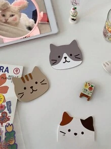 1PC Cute Cat Coasters Rubber Surface Insulation Non-Slip Hot Pads Cat Shaped Coasters, Interesting Coffee Cup Decoration, Bar, Small Cute Cat Coasters, Funny Cat Coasters Cat Shaped Ceramic Coasters, Desk Coffee Table Restaurant Decoration Cat Cute Coasters PVC Puppy Expression Silicone Coasters Insulation Pads Non-Slip Anti-Scalding Pads Bowl Mats Placemats Bar Teapot Mug Placemats Bowl Mats