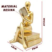 Statue Figure Thinker Studying Decorative Ornament Home Figurine Reflection Desk Office Decoration Luxury - Bàn Tay Vàng - Xem 5