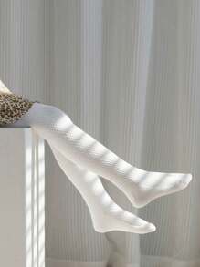 1 Pair Girls Casual Basic Leggings, Suitable For All Seasons (Size: 2-3Y, 3-8Y, 8-12Y, 12-16Y) - White - View 4