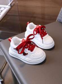 1 Pair PU Material Solid Color Sandals, Quick-Drying & Breathable, Fashion Versatile, Handmade, Convenient Strap, Suitable For Boys, Girls, Kids, For Beach, Water Activities, Indoor/Outdoor, Spring/Summer - Red - View 4