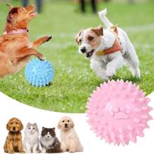 1pc Spiky Ball Dog Lover And Dog Mom Love Toy Indestructible Cat/Dog Lover Gift And Dog/Cat Mom Love Pet Toy Aggressive Natural Rubber Chew Ball Dog Lover And Dog Mom Love Teeth Cleaning Suitable For Puppies Medium And Large Dog Lover And Dog Mom Loves Training Play Chew Ball