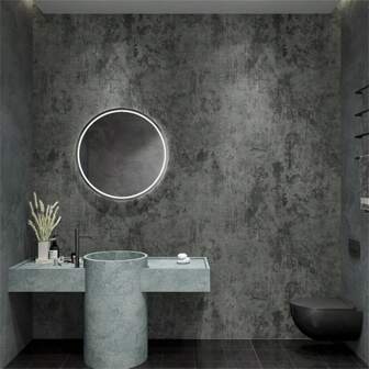 1 rotolo di carta da parati autoadesiva rimovibile stile moderno minimalista, con motivo vintage grigio cemento, adatta per decorazione di casa, cucina, camera da letto, soggiorno