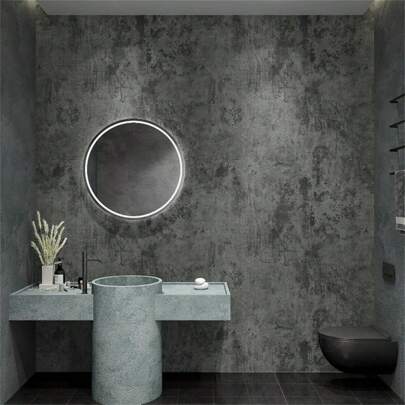 1 Roll Vintage Grey Cement Pattern Contact Paper, Removable Home Decor Self-Adhesive Wallpaper For Home, Kitchen, Bedroom, Living Room Decoration, Modern Minimalist Style Wall Stickers