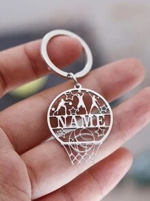 1 szt. Spersonalizowany brelok ze stali nierdzewnej z imieniem, zawieszka do torby, wzór piłki nożnej i siatkówki, kreatywny mały prezent odpowiedni dla mężczyzn, kobiet, piłkarzy, siatkarzy