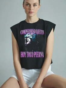 Playera, camiseta, Calacas, calaveras Chidas, GYM, meme,, sin mangas - Negro - Ver 2