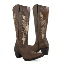 Bota Vaquera Alta para Mujer Modelo Gerbera Color Miel - Marrón Mocha - Ver 6