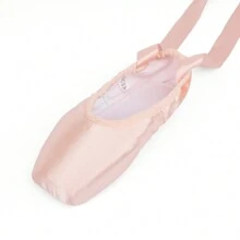 Professional Stain Ballet Pointe Dance Shoes Slippers With Ribbons And Toe Pads For Girls And Women - 粉色 - 查看 1