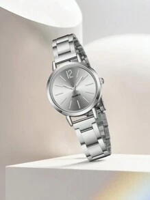 6 件装时尚合金女士石英手表带宝石镶嵌合金配件手表套装 - 銀色 - 查看 4