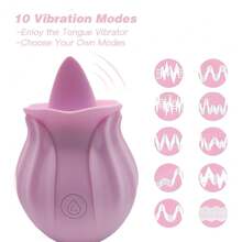 1pc Clitoral Licking Tongue Rose Sex Toy Vibrator Stimulator For Women, Vibrating Rose Adult Women Couples Sex Toys With 10 Modes, Female Mini Clitoris Nipple Vibrator For Woman Her Pleasure - Clitoris Vagina Pussy Pump Tongue Vibrators For Women Quick Sexual Pleasure, Female Couple Sex Toy & Games