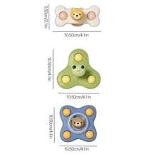 1pc Cute Cartoon Suction Cup Toy, Children's Educational Rattle Spinning Top Bath Toy, Perfect Gift For Boys And Girls, Christmas, Halloween, Thanksgiving (Random Color Accessories)