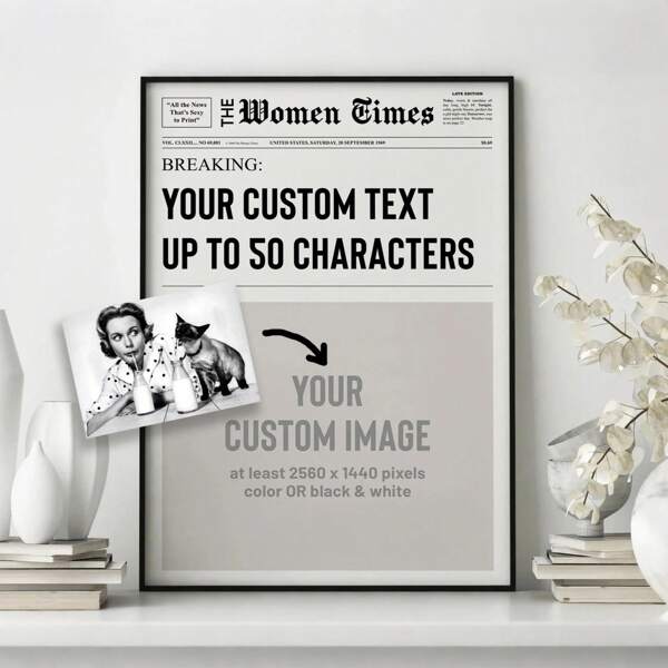 Custom Canvas Print Poster, Customized Canvas Wall Art, Upload Your Photo, Custom Newspaper Print, Dorm Room Art, Having Fun Print, Best Friend Gift, Print, Christmas Gift, Personalized Gift, For Bathroom, Bedroom, Office, Living Room, Wall Decor