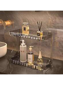 Prateleira Organizador Diamante Acrílico Porta Maquiagem Suporte Multiuso De Mesa