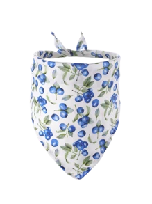 1pc Cute Blueberry Fruit Print Medium/Small Dog Pet Triangle Bib, Pet Accessory
