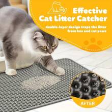 Extra Large Double Layer EVA Cat Litter Mat - Splash & Leakage Proof Design With Mesh And Solid Layer, Enhanced Ability To Capture Litter, Ideal For Household Pets