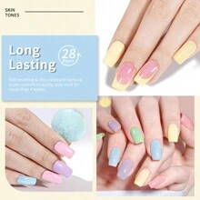 JR JR 6pcs 16ml Gel Nail Polish Set Including Red Pink Nude Gel Polish Kit UV LED Soak Off Polish Home DIY Top Coat Base Coat Gifts For Girl