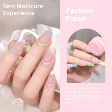 JR JR 6pcs 16ml Gel Nail Polish Set Including Red Pink Nude Gel Polish Kit UV LED Soak Off Polish Home DIY Top Coat Base Coat Gifts For Girl
