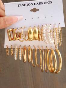 Simple Exaggerated Elegant Metal Geometric Stud Earrings, Perfect For Vacations, Dates, Gifts And Everyday Wear