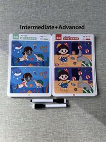 Jogo educativo de treinamento de atenção e foco, 1 peça - Cartões de quebra-cabeça reutilizáveis para atividades de exploração, treinamento de foco, jogos cognitivos, testes e avaliações, adequado para casa e escola, Páscoa, Ano Novo, aniversário, lembrancinhas, materiais de volta às aulas (cor do marcador aleatória) (estilo e cor aleatórios)